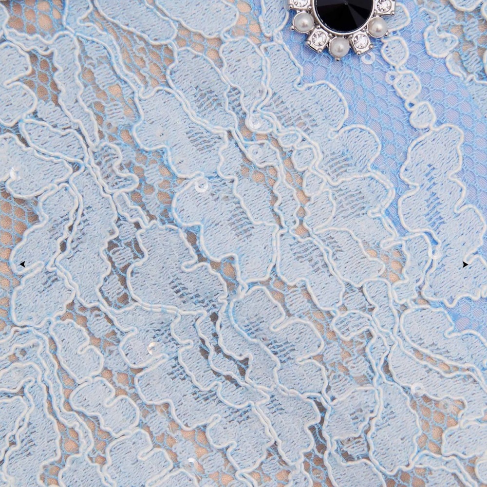 Self-Portrait Light Blue Lace Midi Dress size 8 - Picture 4 of 10